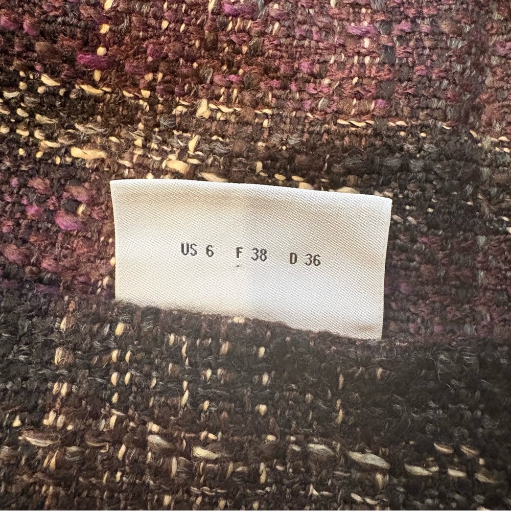 Akris Punto Multicolor Double Pleat Tweed Wool Blend Skirt, Sz 6 - Picture 10 of 13